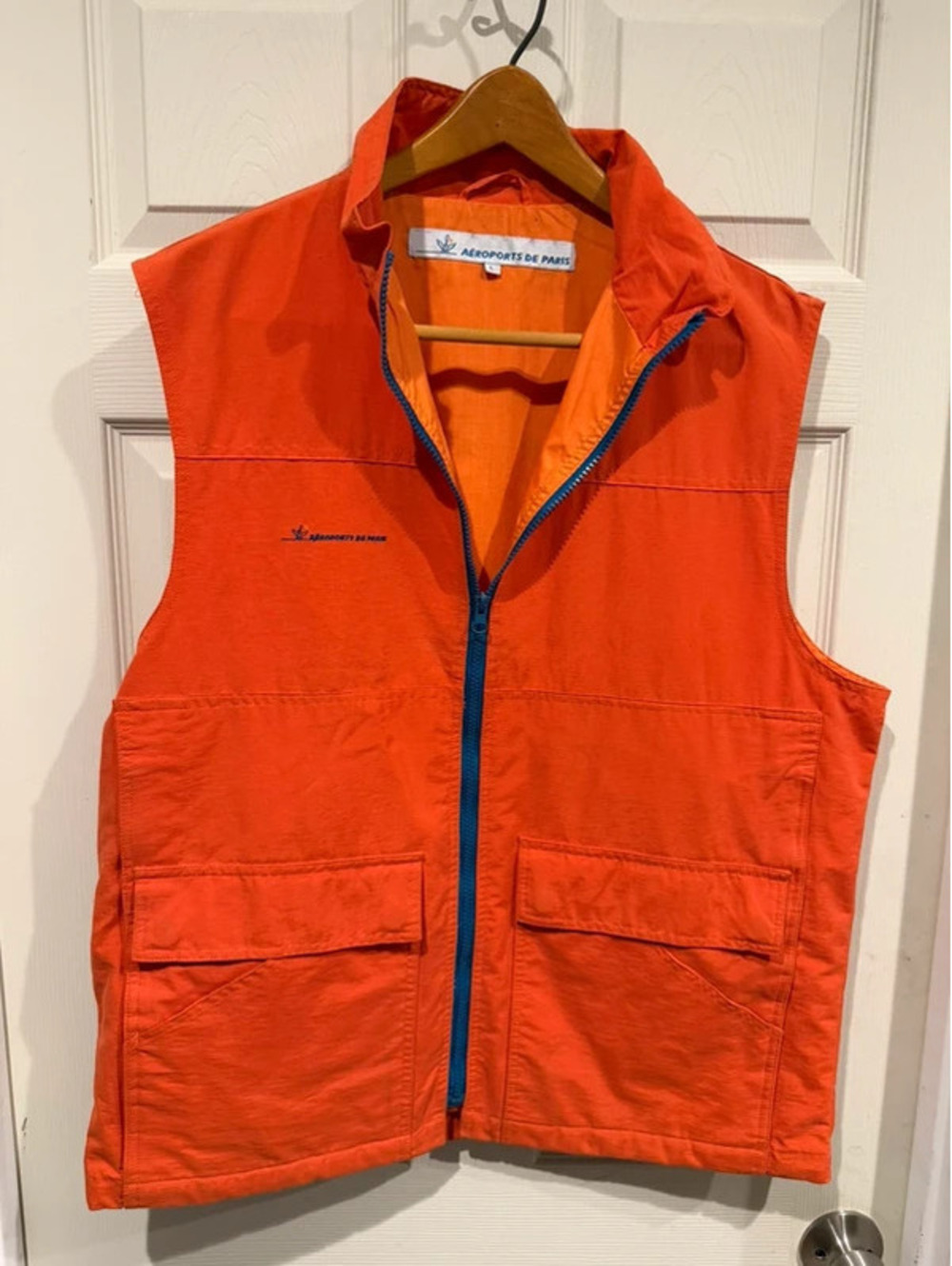Aéroports de Paris Orange Utility Vest Men’s L Paris Airport Workwear Unique